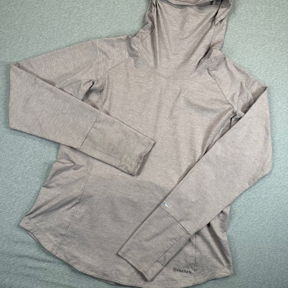Simms Hoody Womens SolarFlex XL Mauve brrr Cooling Fishing Sun Shirt Thumbholes